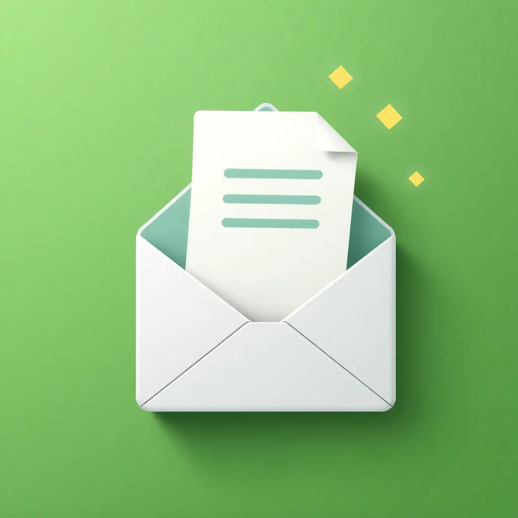 Newsletter icon showing an envelope with a paper flying out